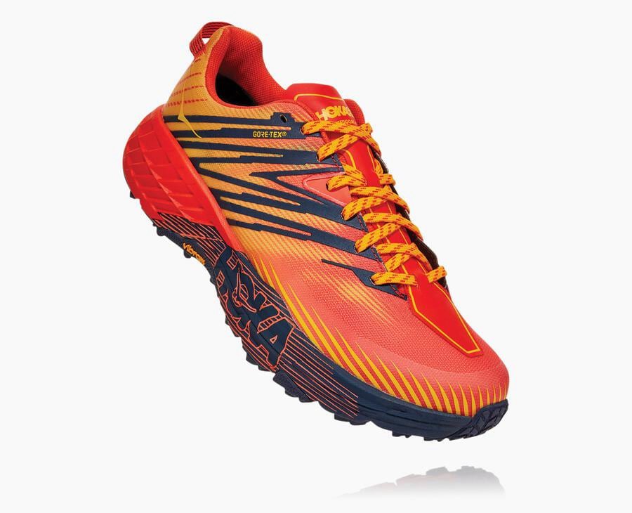 Trail Shoes Mens - Hoka One One Speedgoat 4 GORE-TEX - Red - FHBGNZO-94